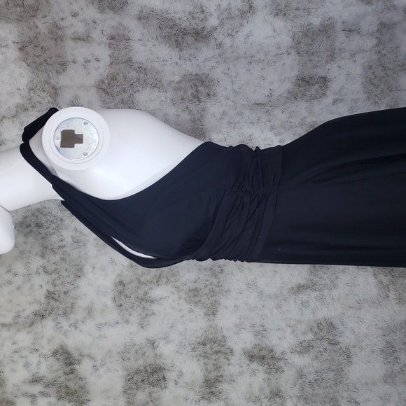 Forever 21 Sheer Layered Black Knee Length Halter Dress Size Medium - Picture 6 of 15